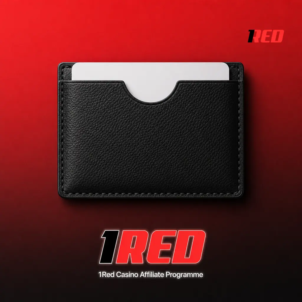 1Red Casino affiliate programme dashboard showing commission models, real-time reporting, and marketing tools for partners