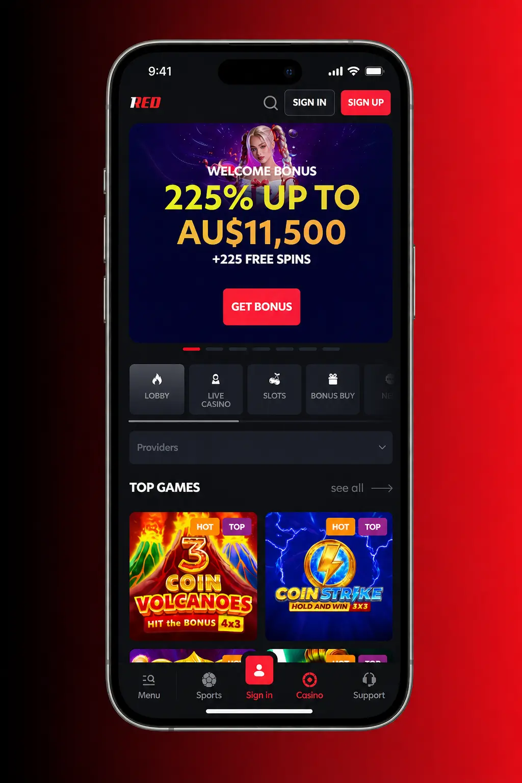 Mobile browser login screen showing a returning player accessing their account on a smartphone with a fitted screenshot display