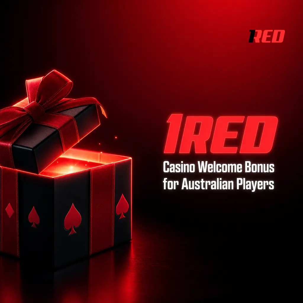 1Red Casino welcome bonus for Australian players offering 100% up to AU$10,000 plus 100 Free Spins