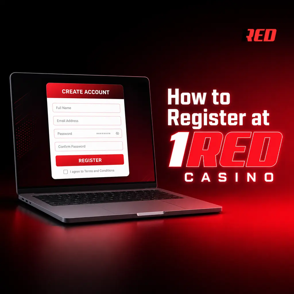 Step-by-step 1Red Casino registration process to claim AU$10,000 welcome bonus and 100 Free Spins