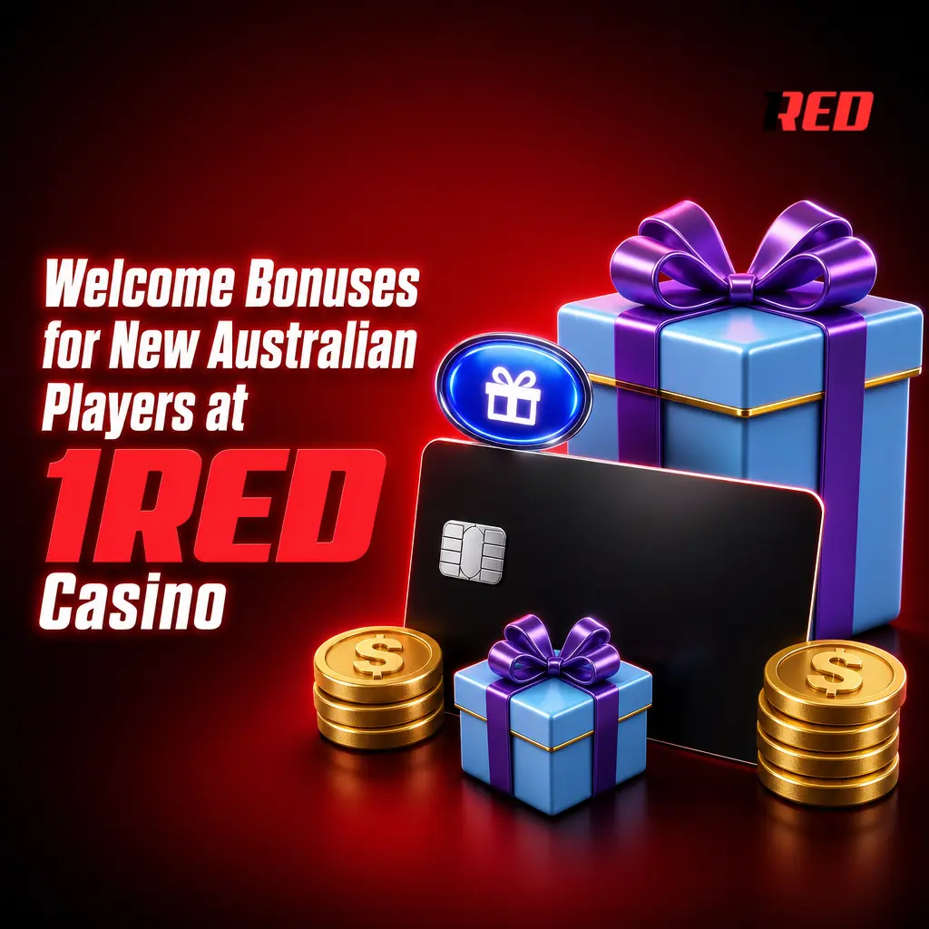 1Red Casino welcome bonus for new Australian players offering 100% match up to AU$10,000 plus 100 free spins